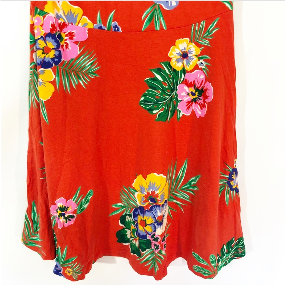 RED OLD NAVY TROPICAL HALTER DRESS - Picture 3 of 4